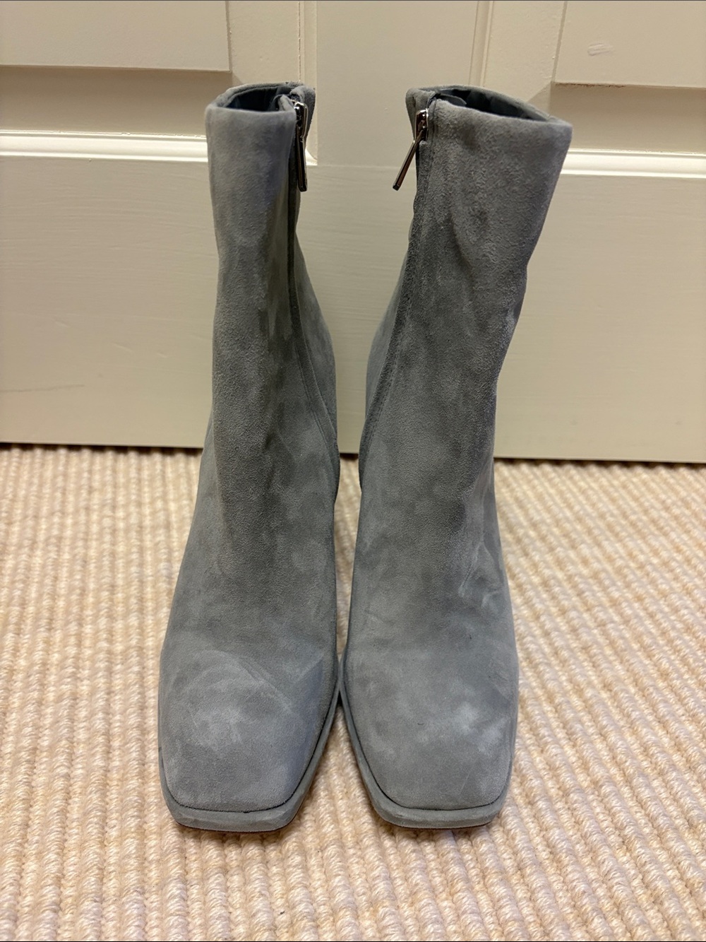 Sam Edelman Gray Suede Ankle Boots - Sleek Zip Closure
